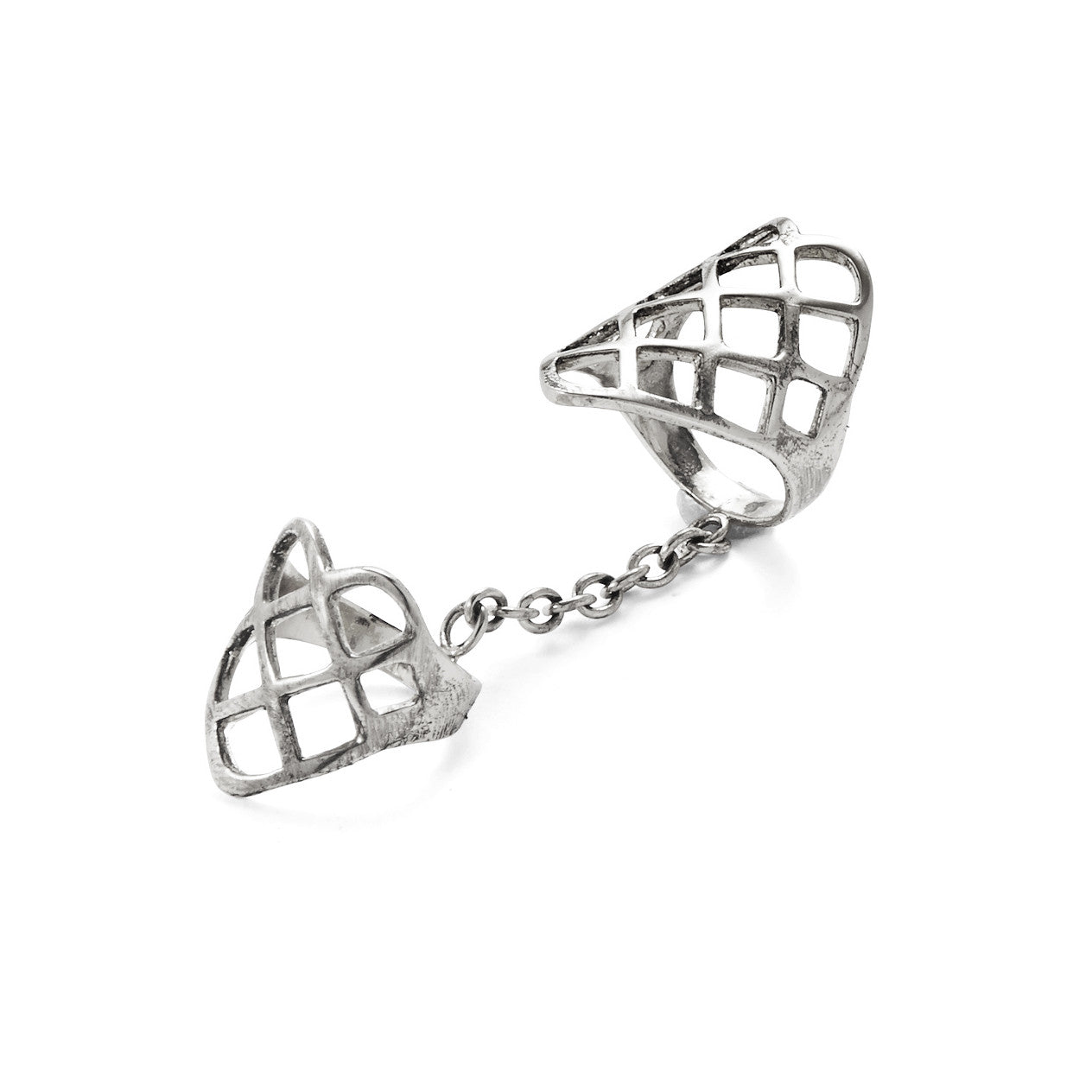 Double Lattice Ring Silver