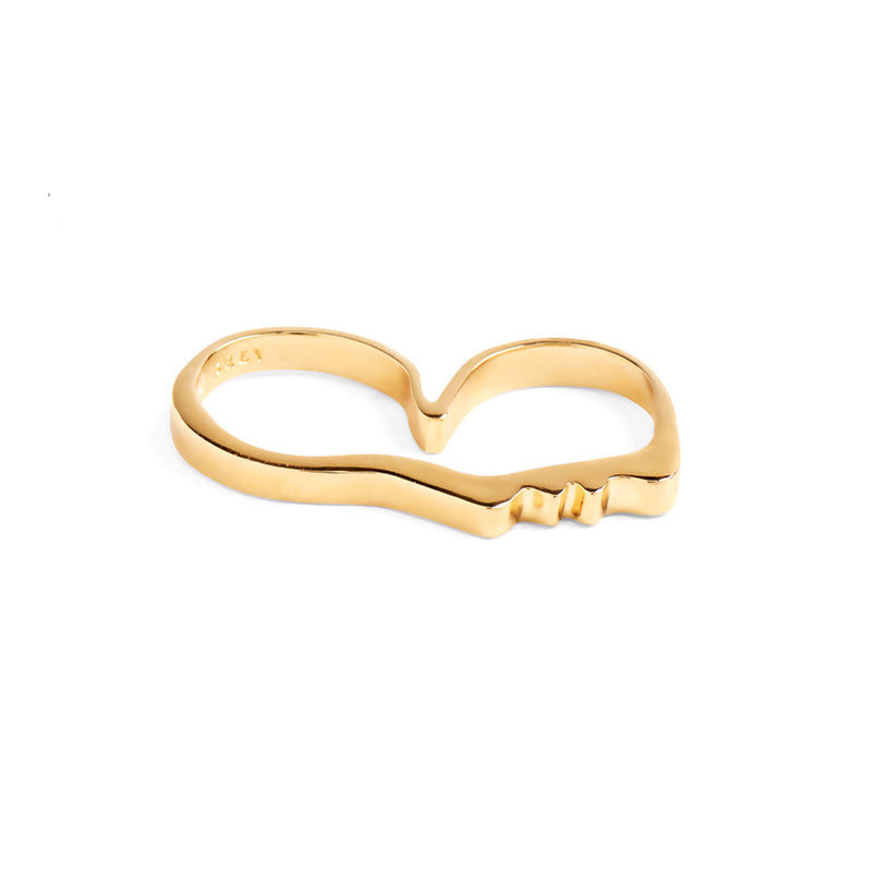 Double Silhouette Ring in Gold