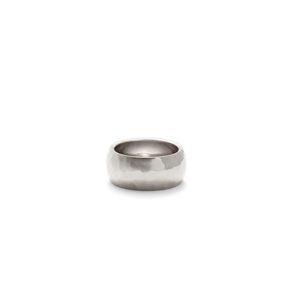 Dome Hammered Ring in Silver