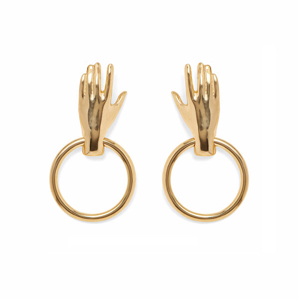 Lady Grey Jewelry Hand Hoop Earring in Gold