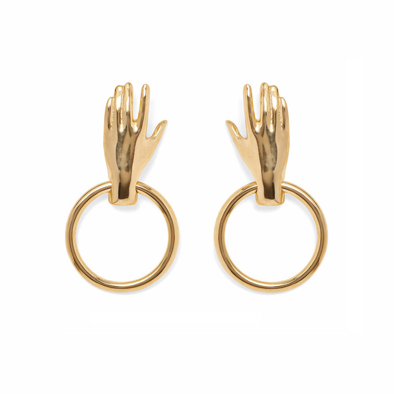 Lady Grey Jewelry Hand Hoop Earring in Gold