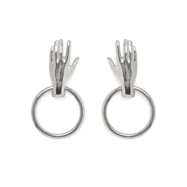 Lady Grey Jewelry Hand Hoop Earring in Silver