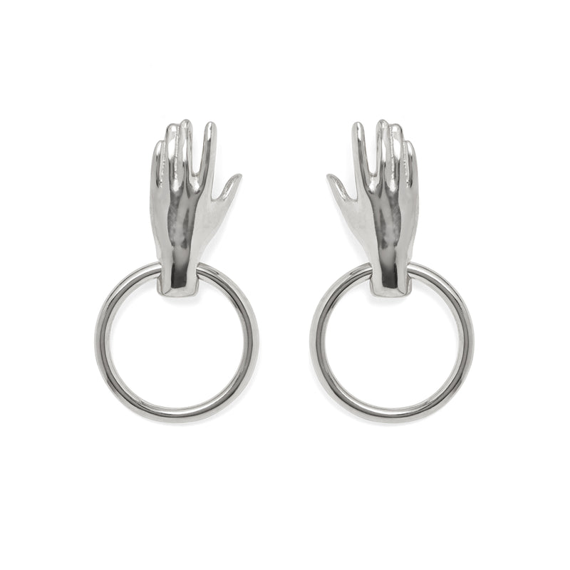 Lady Grey Jewelry Hand Hoop Earring in Silver