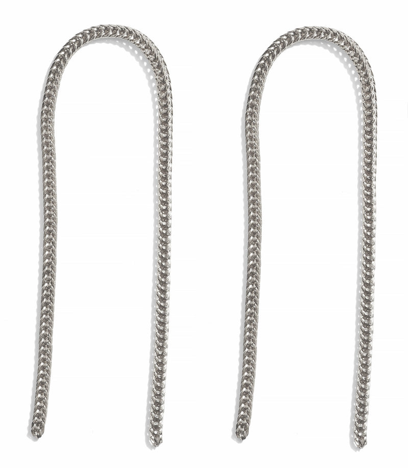 Lady Grey Fox Tail Chain Earring in Silver