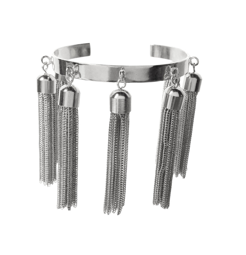 Lady Grey Jewelry Multi Tassel Bracelet in Silver