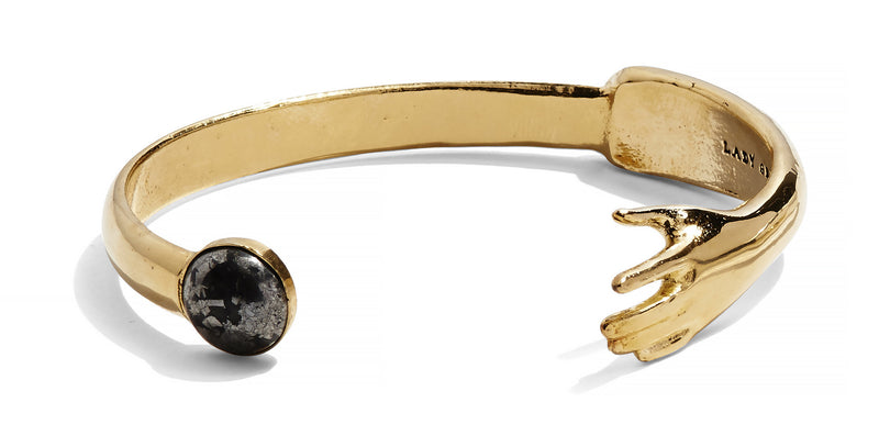 Reach Bangle in Gold with Pyrite