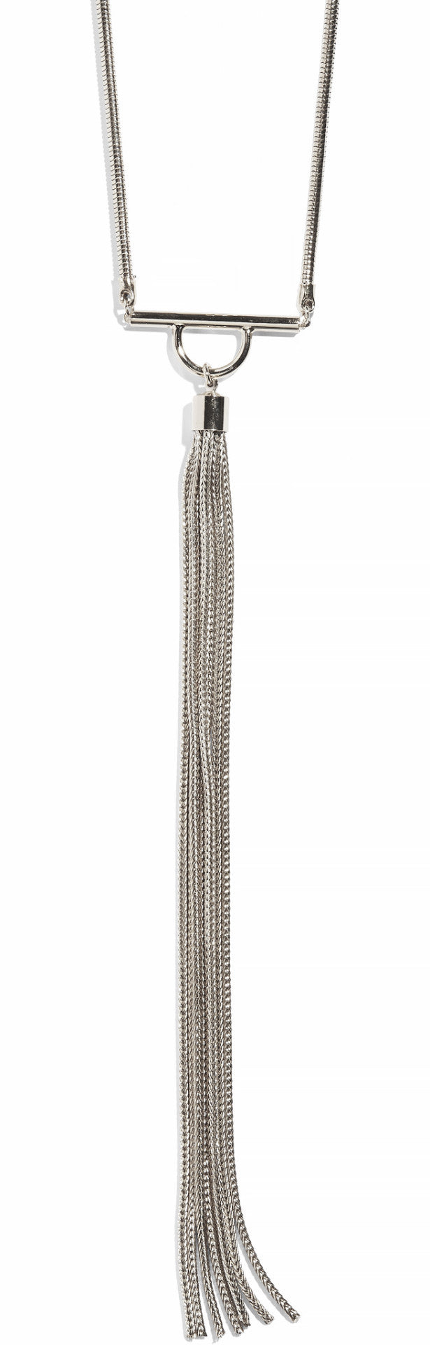 Lady Grey Tassel Necklace in Silver