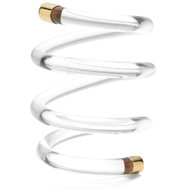 Lady Grey Jewelry Lucite Spiral Bracelet in Gold and Clear