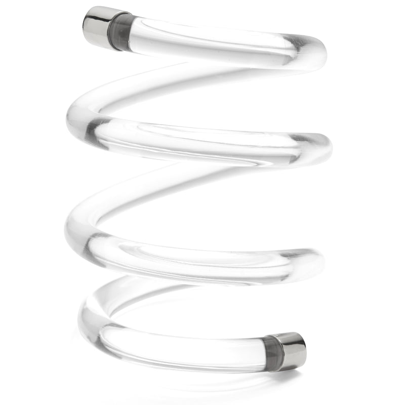 Lady Grey Jewelry Lucite Spiral Bracelet in Rhodium and Clear