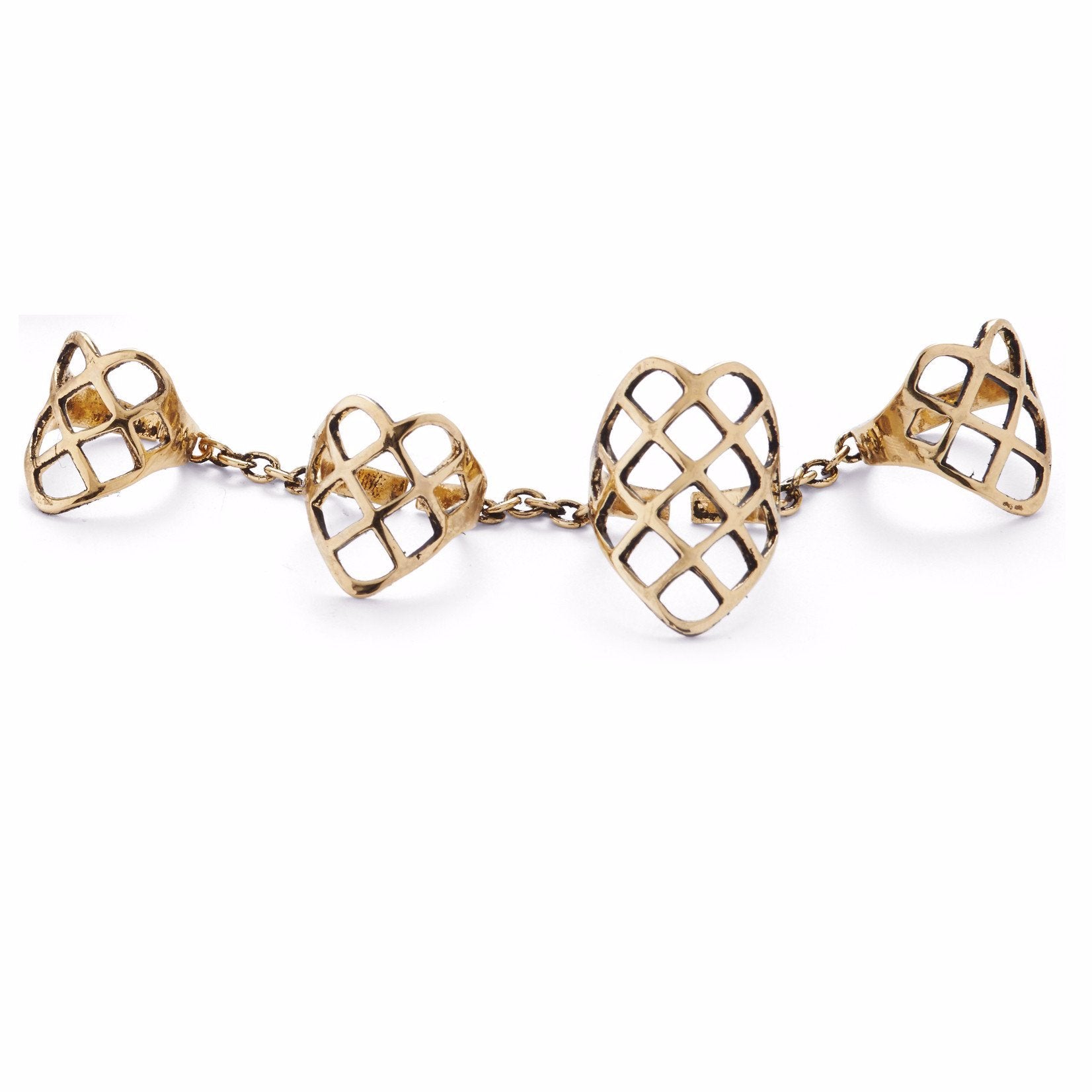 4 Finger Lattice Ring in Gold