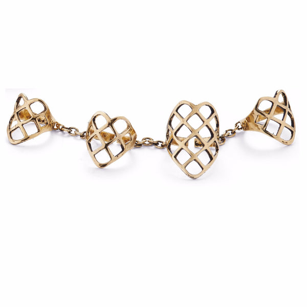 Lady Grey Jewelry 4 Finger Lattice Ring in Gold