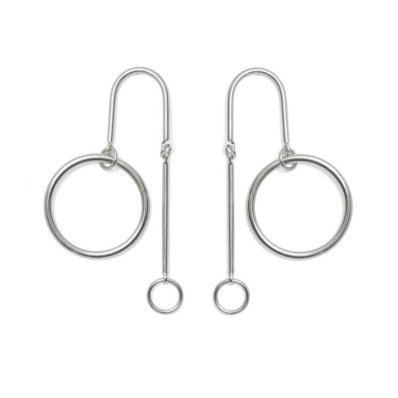 Lady Grey Jewelry Arc Mobile Earring in Rhodium