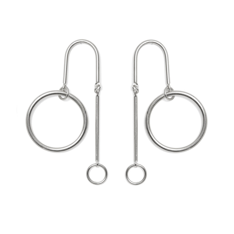 Lady Grey Jewelry Arc Mobile Earring in Rhodium