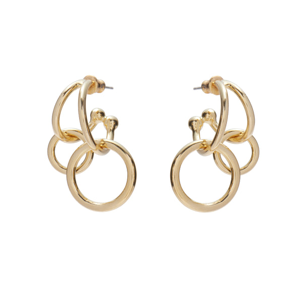 Lady Grey Jewelry Double Link Earrings in Gold