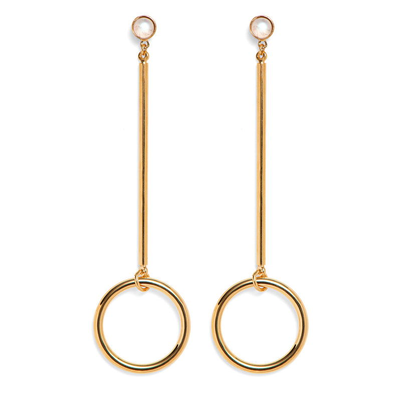 Lady Grey Jewelry Drop Hoop Earring in Gold