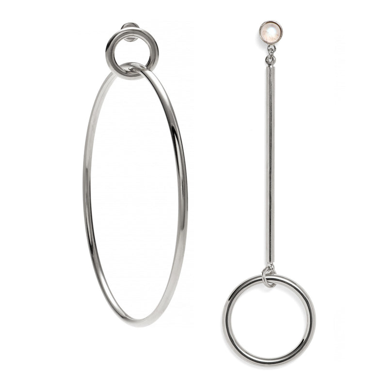 Drop Link Earring in Silver