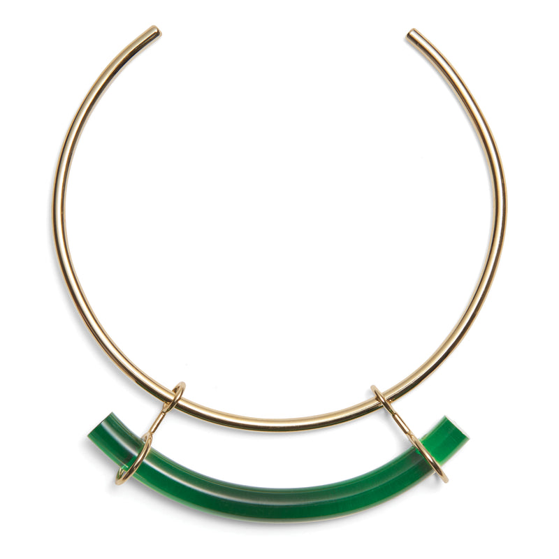 Lady Grey Jewelry Fraction Collar in Gold and Emerald