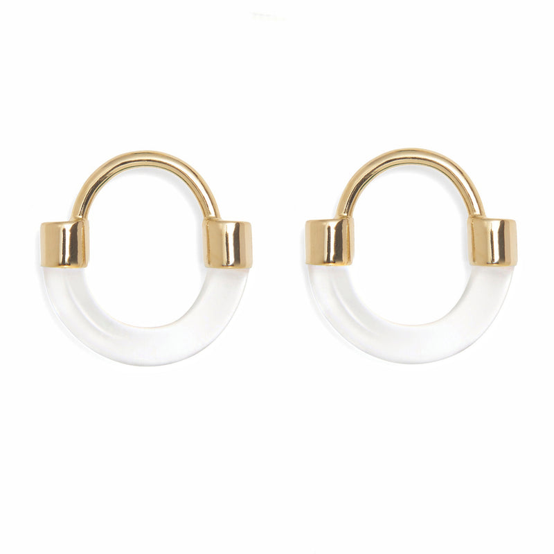 Lady Grey Jewelry Fraction Earring in Gold and Clear