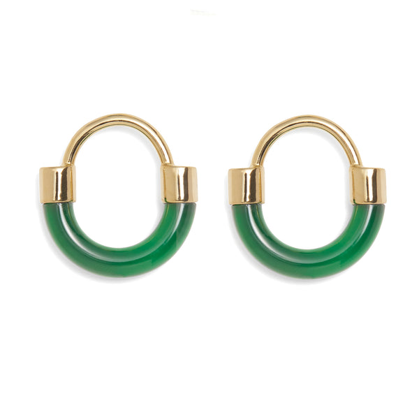 Lady Grey Jewelry Fraction Earring in Gold and Emerald