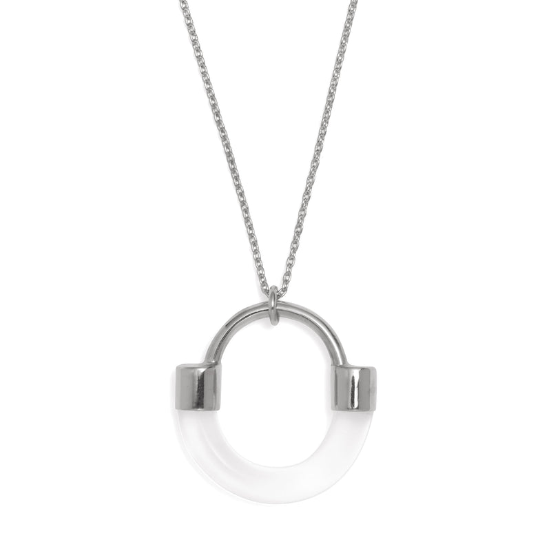 Fraction Necklace in Rhodium and Clear
