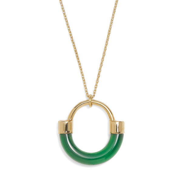 Lady Grey Jewelry Fraction Necklace in Gold and Emerald