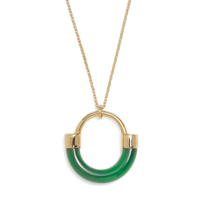 Lady Grey Jewelry Fraction Necklace in Gold and Emerald