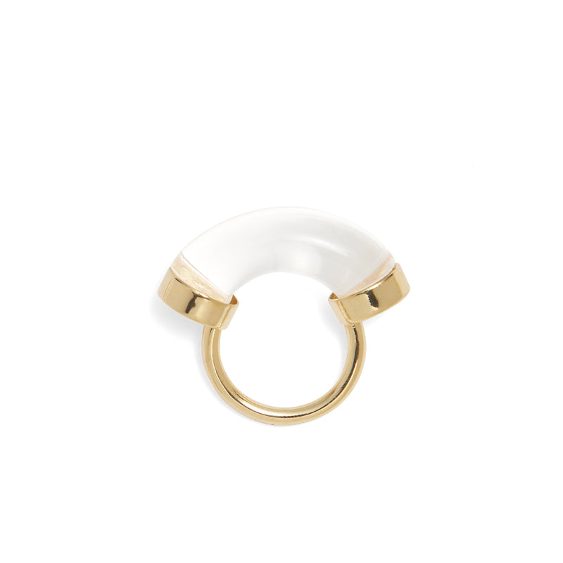 Fraction Ring in Gold and Clear