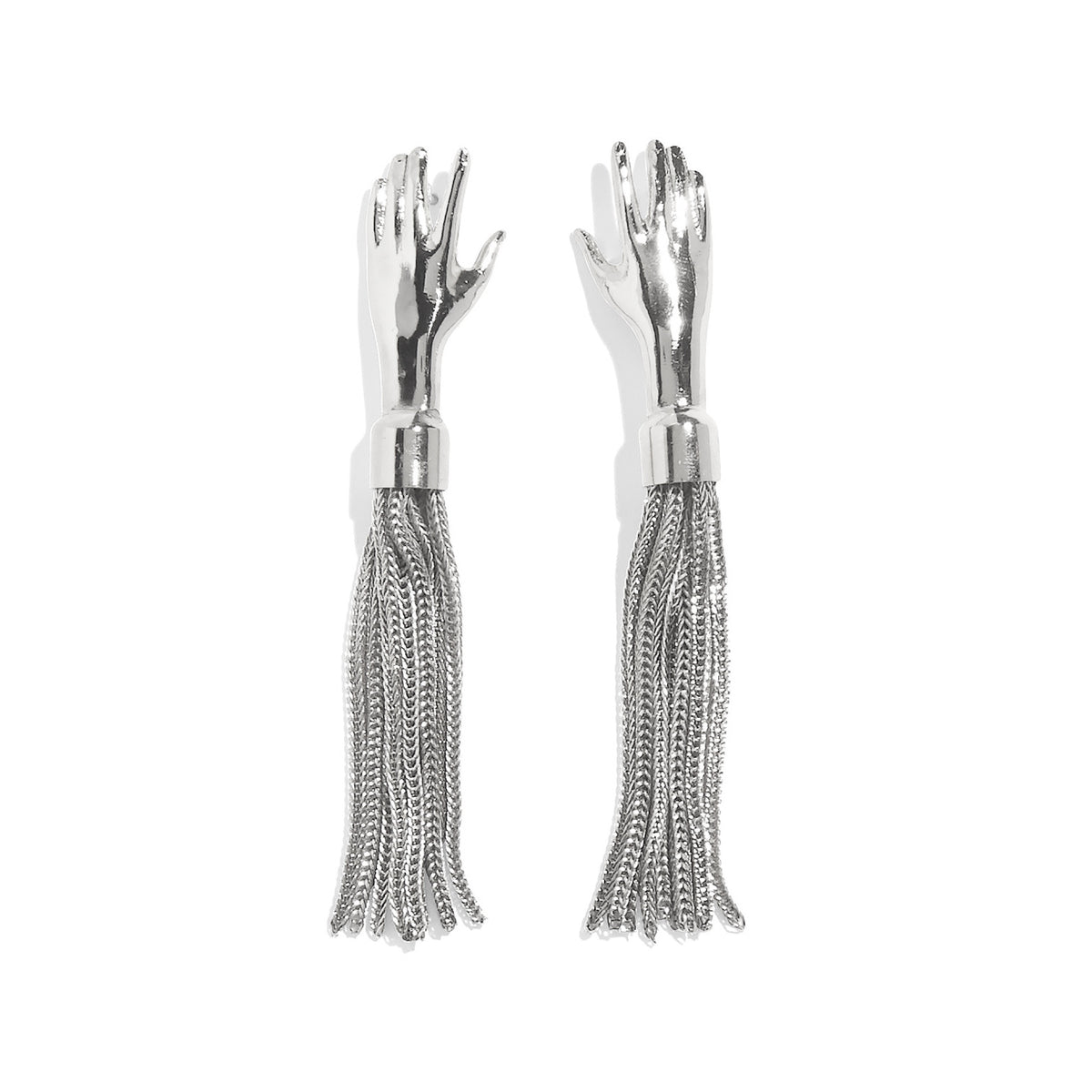Hand Tassel Earring Silver