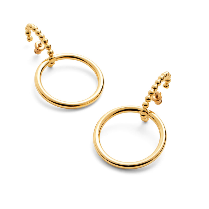 Lady Grey Jewelry Pearled Intersect Earring in Gold