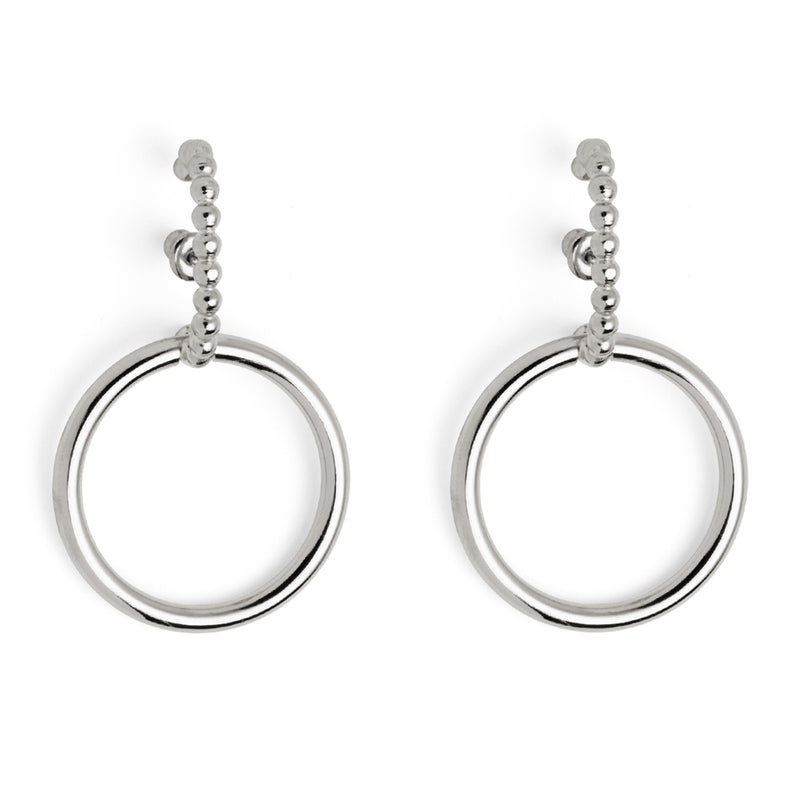 Lady Grey Jewelry Pearled Intersect Earring in Silver