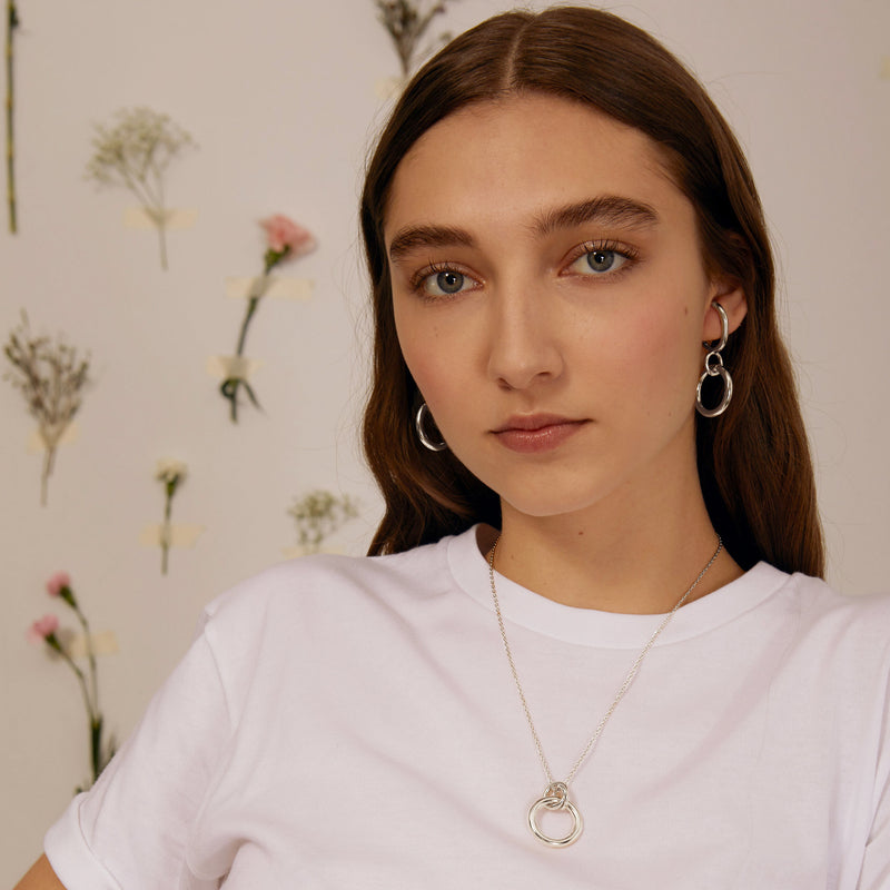 Lady Grey Jewelry Link Pendant in Rhodium