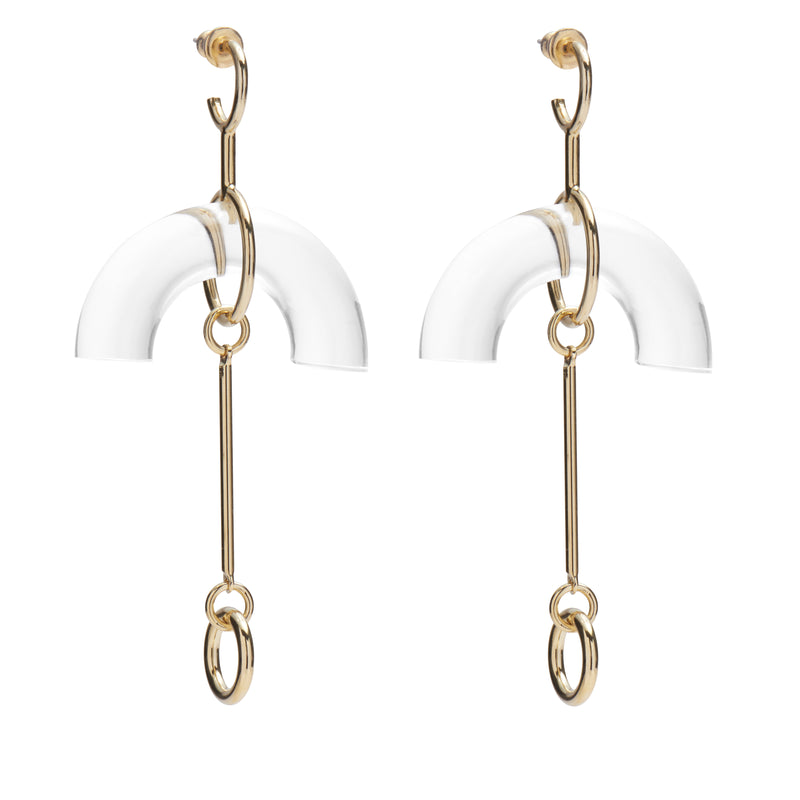 Lady Grey Jewelry Lucent Earring in Clear and Gold
