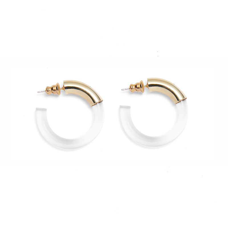 Lady Grey Jewelry Mini Mirage Earring in Gold and Clear