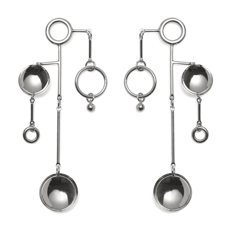Lady Grey Jewelry Mobile Earrings in Rhodium