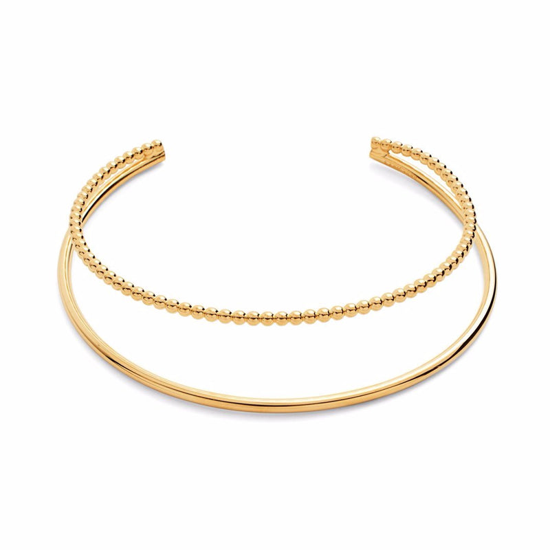Lady Grey Jewelry Pearled Contour Collar in Gold