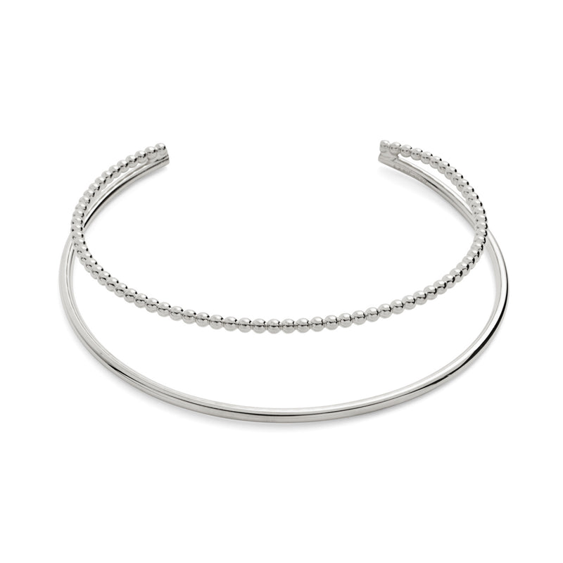 Lady Grey Jewelry Pearled Contour Collar in Silver