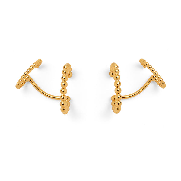 Lady Grey Jewelry Double Pearled Ear Cuff in Gold