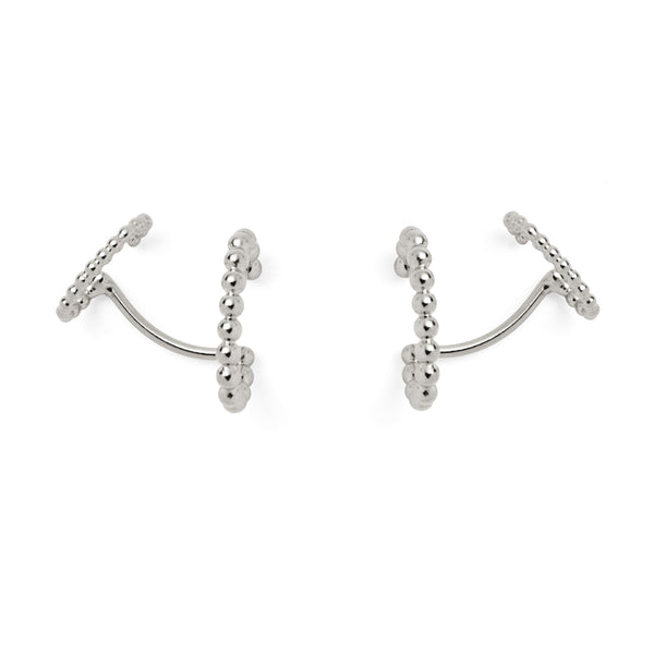Lady Grey Jewelry Double Pearled Ear Cuff in Silver