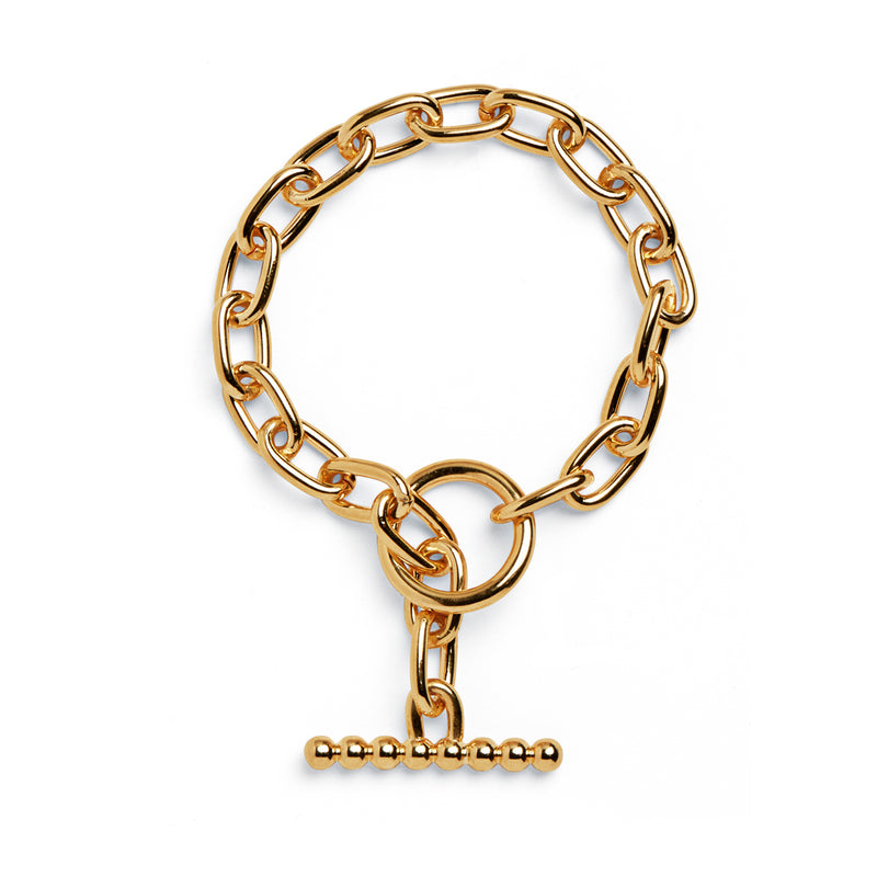 Lady Grey Jewelry Pearled Toggle Bracelet in Gold
