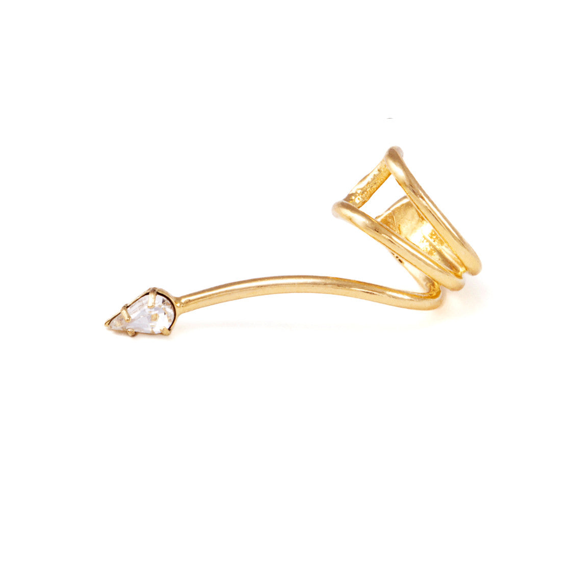 Spiral Ear Cuff Gold Crystal