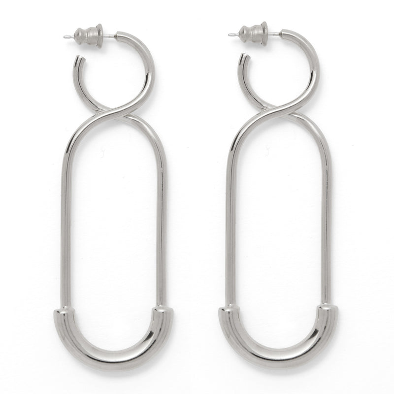 The 88 Earring in Rhodium
