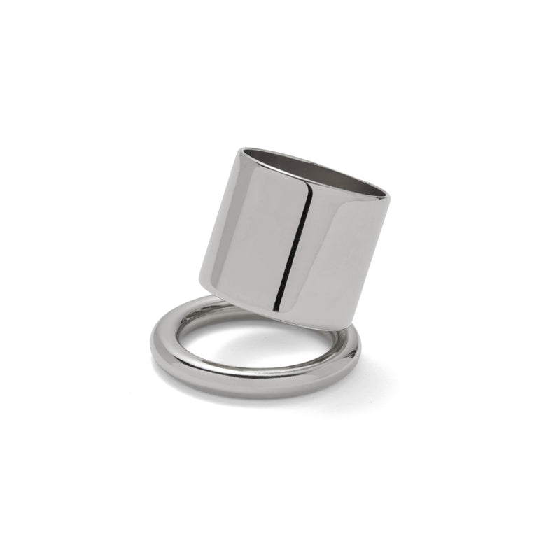 Lady Grey Jewelry Tilt Ring in Rhodium