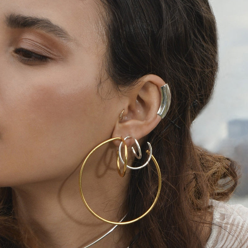 Hoop Chain Earring, Multiple Piercing Upper Ear Helix to Lobe Threader  Earring in Sterling Silver Rose Gold Vermeil Huggie Earrings - Etsy | Chain  earrings, Etsy earrings, Huggies earrings