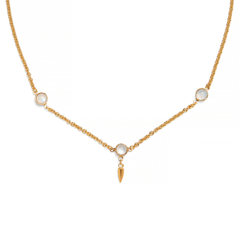 Lady Grey Triple Moon Necklace in Gold