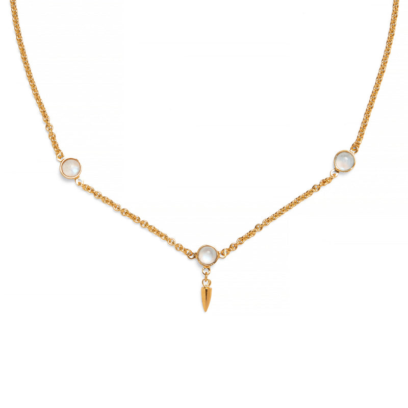 Lady Grey Triple Moon Necklace in Gold