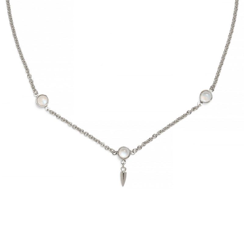 Lady Grey Jewelry Triple Moon Necklace in Silver
