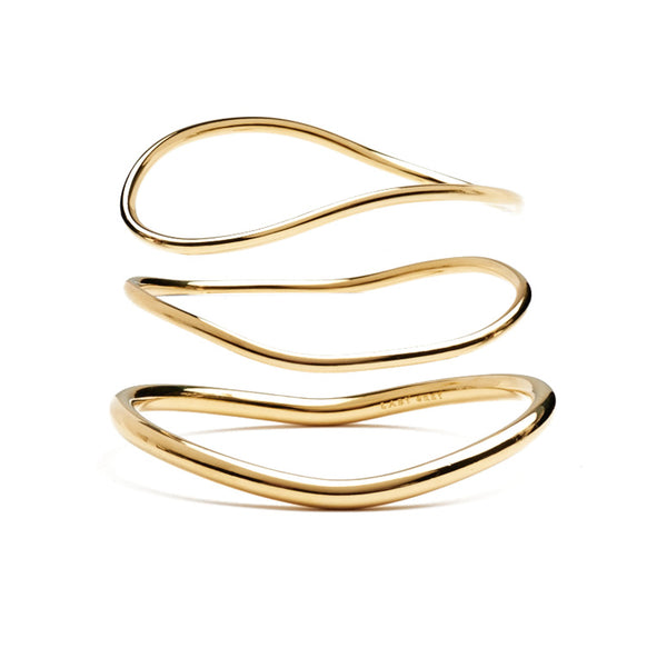 Lady Grey Jewelry Wave Bangle Set in Gold