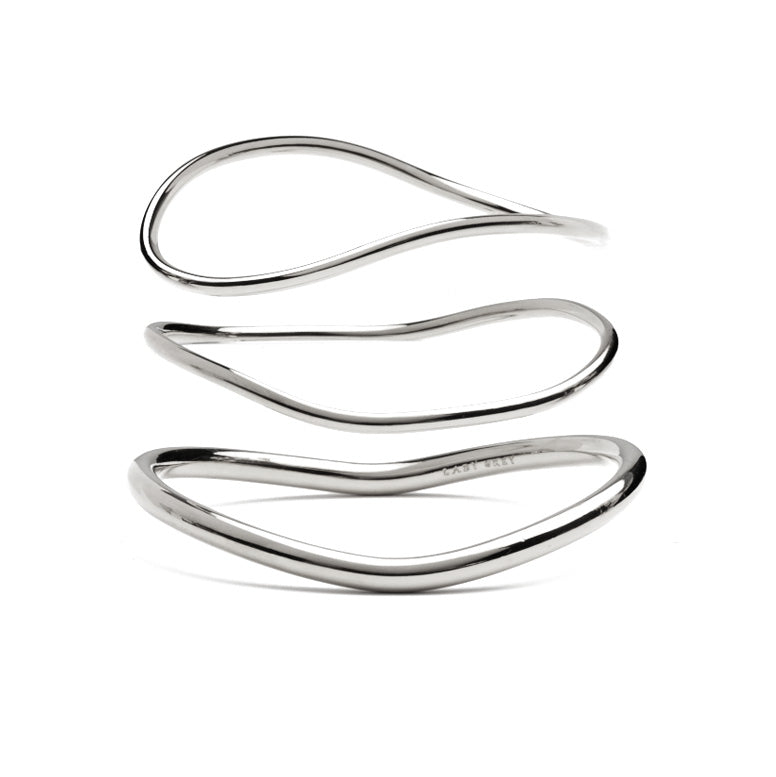Lady Grey Jewelry Wave bangle Set in Silver