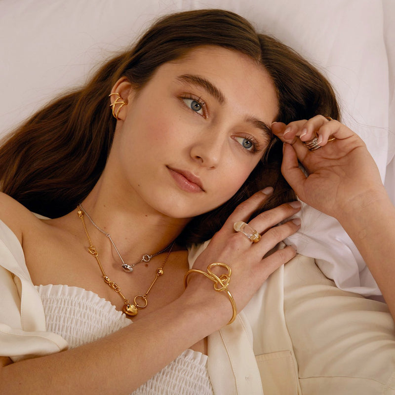 Coil Link Bangle in Gold