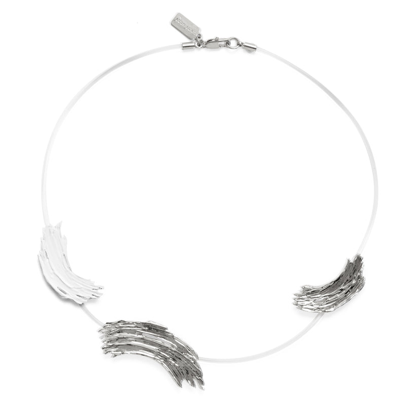 Lady Grey Jewelry Alma Necklace in Rhodium and White